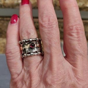 STERLING SILVER AND 14KTGOLD RING